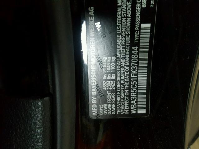 WBA3R5C51FK370844 - 2015 BMW 435 XI BLACK photo 10