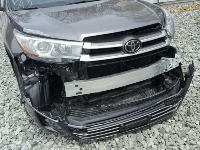 5TDBZRFH4HS444619 - 2017 TOYOTA HIGHLANDER GRAY photo 9