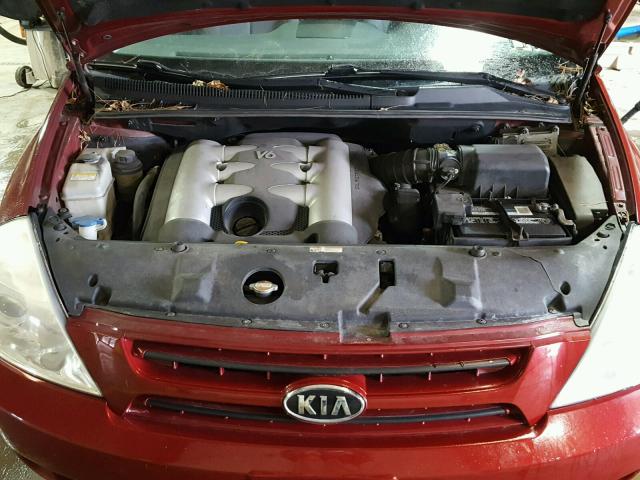 KNDMB233776174992 - 2007 KIA SEDONA EX RED photo 7