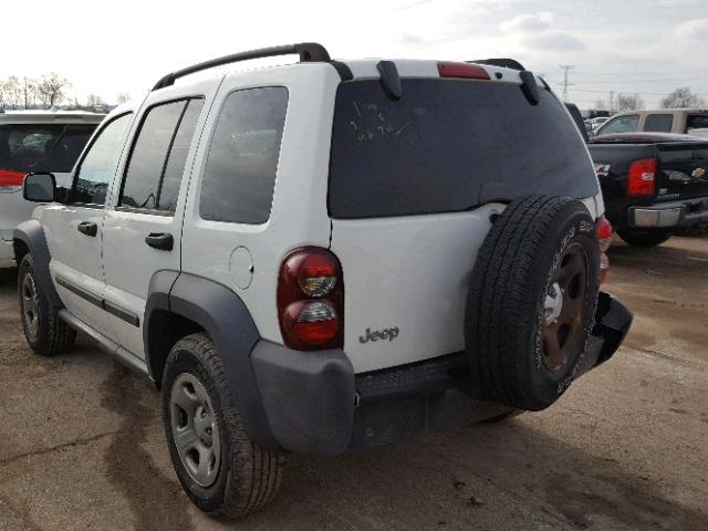 1J4GK48K57W709272 - 2007 JEEP LIBERTY SP WHITE photo 3