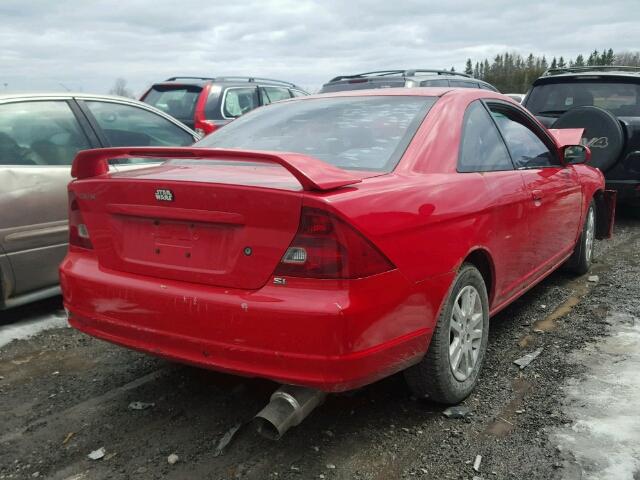 1HGEM229X1L804003 - 2001 HONDA CIVIC SI RED photo 4