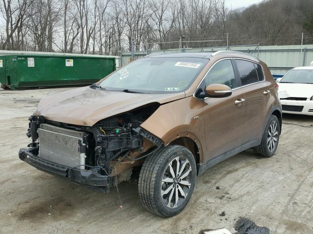 KNDPNCAC2H7170633 - 2017 KIA SPORTAGE E BROWN photo 2