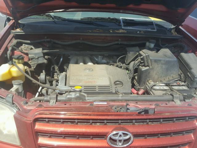 JTEHF21AX30122031 - 2003 TOYOTA HIGHLANDER BURGUNDY photo 7