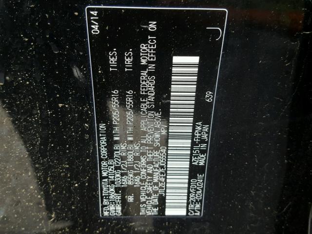 JTLZE4FE7EJ055540 - 2014 TOYOTA SCION XB შავი ფოტო 10