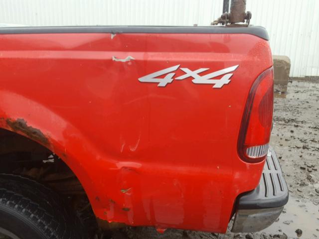 1FTSF31L32EC39145 - 2002 FORD F350 SRW S RED photo 9