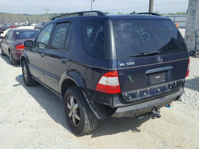 4JGAB75E03A392046 - 2003 MERCEDES-BENZ ML 500 BLUE photo 3