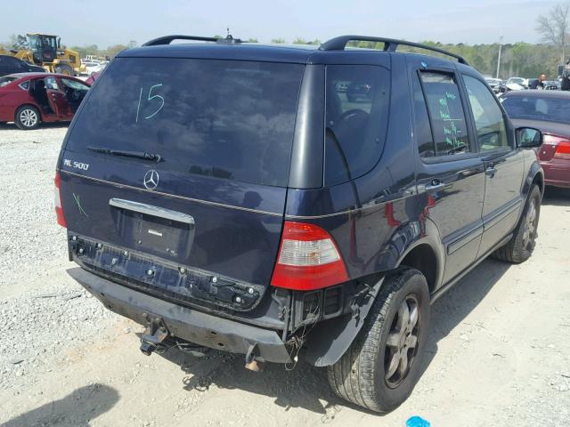 4JGAB75E03A392046 - 2003 MERCEDES-BENZ ML 500 BLUE photo 4