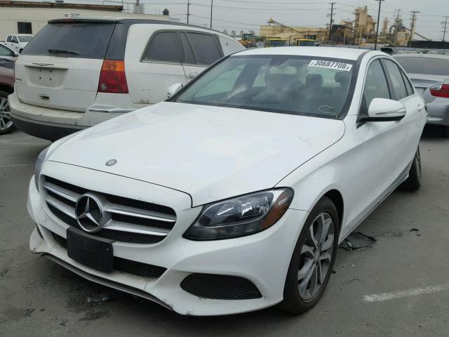 55SWF4JB6FU082566 - 2015 MERCEDES-BENZ C 300 WHITE photo 2