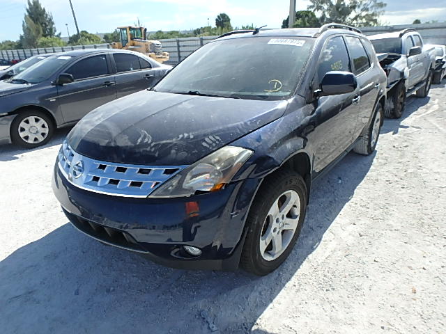 JN8AZ08T24W225147 - 2004 NISSAN MURANO SL BLUE photo 2