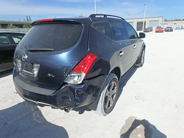 JN8AZ08T24W225147 - 2004 NISSAN MURANO SL BLUE photo 4