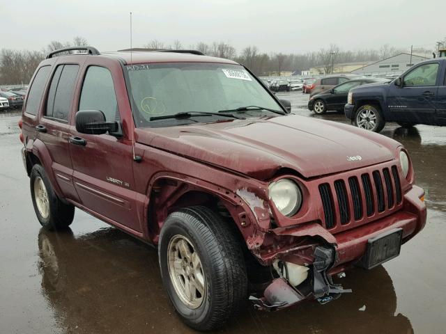 1J4GL58K43W589963 - 2003 JEEP LIBERTY LI MAROON photo 1