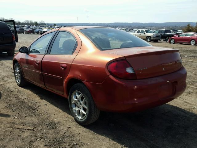 1B3ES46C51D235496 - 2001 DODGE NEON SE ORANGE photo 3