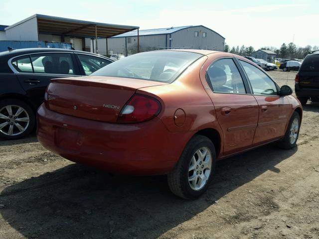 1B3ES46C51D235496 - 2001 DODGE NEON SE ORANGE photo 4