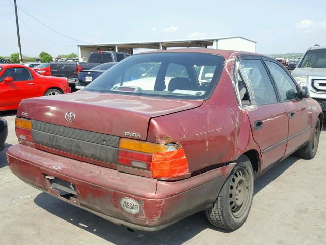 1NXAE09B7SZ321194 - 1995 TOYOTA COROLLA LE BURGUNDY photo 4