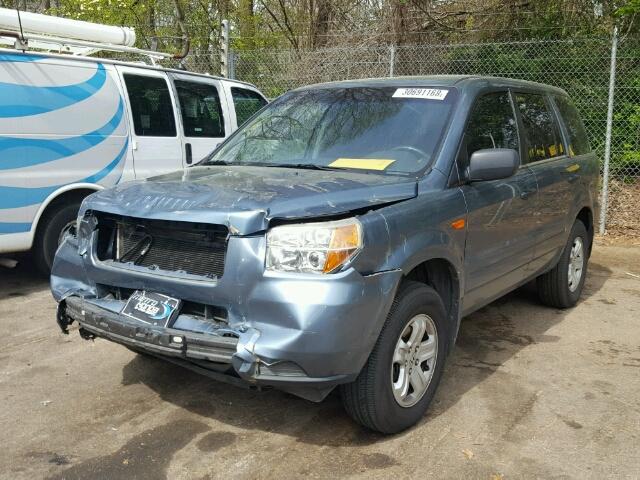 5FNYF281X6B038386 - 2006 HONDA PILOT LX BLUE photo 2