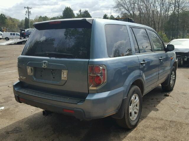 5FNYF281X6B038386 - 2006 HONDA PILOT LX BLUE photo 4