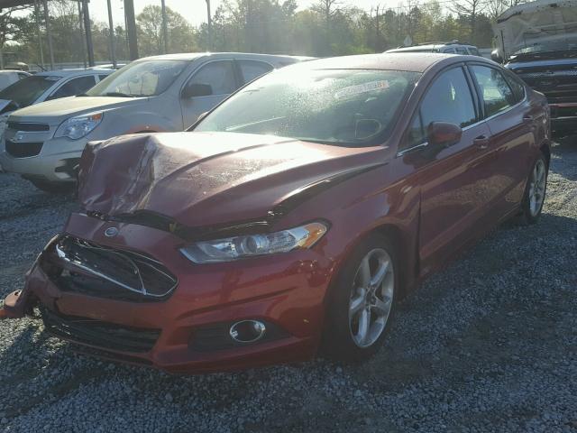 3FA6P0G76GR154821 - 2016 FORD FUSION S RED photo 2
