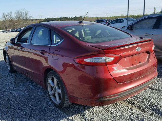 3FA6P0G76GR154821 - 2016 FORD FUSION S RED photo 3