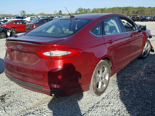 3FA6P0G76GR154821 - 2016 FORD FUSION S RED photo 4
