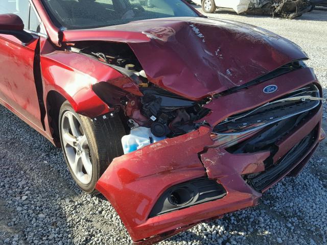 3FA6P0G76GR154821 - 2016 FORD FUSION S RED photo 9