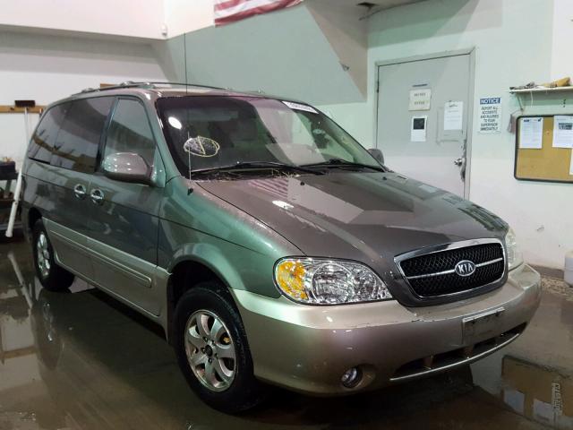 KNDUP132256742503 - 2005 KIA SEDONA EX GREEN photo 1