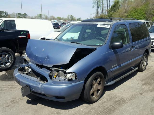 4N2XN11T5YD809235 - 2000 NISSAN QUEST SE BLUE photo 2