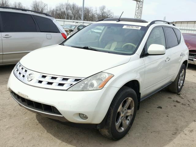 JN8AZ08W94W304678 - 2004 NISSAN MURANO SL WHITE photo 2