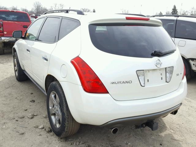 JN8AZ08W94W304678 - 2004 NISSAN MURANO SL WHITE photo 3