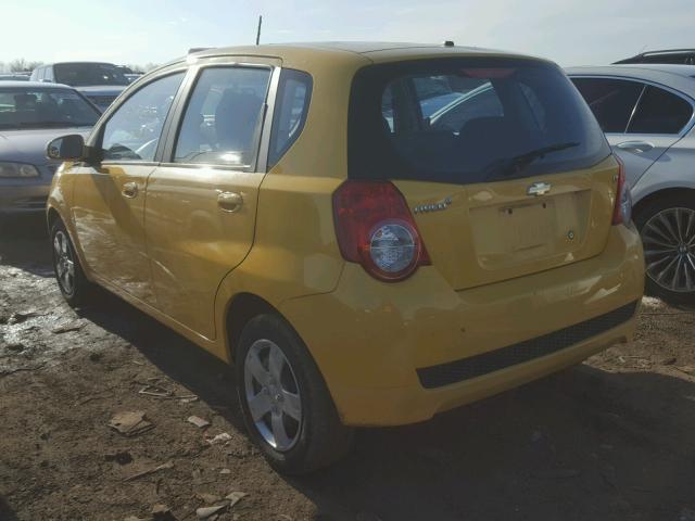 KL1TD66E59B655481 - 2009 CHEVROLET AVEO LS YELLOW photo 3