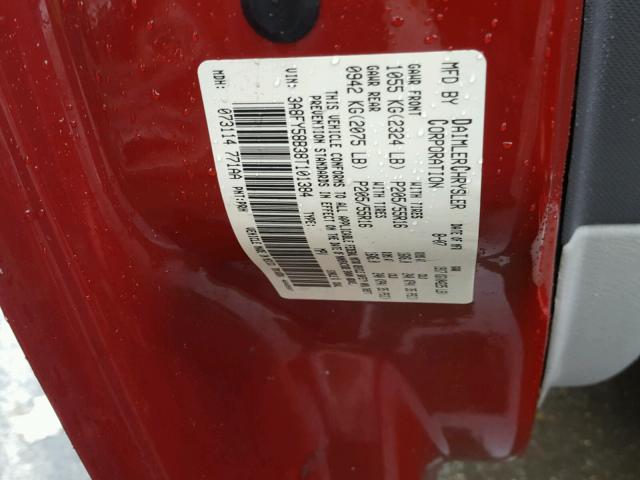 3A8FY58B38T101384 - 2008 CHRYSLER PT CRUISER RED photo 10