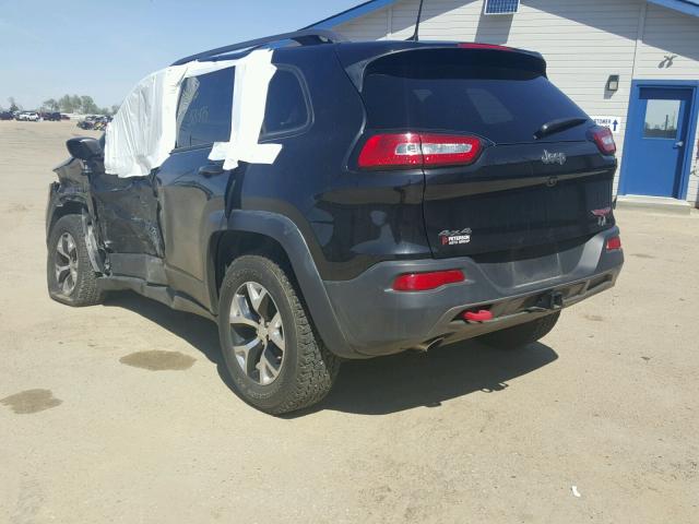 1C4PJMBB6GW343856 - 2016 JEEP CHEROKEE T BLACK photo 3