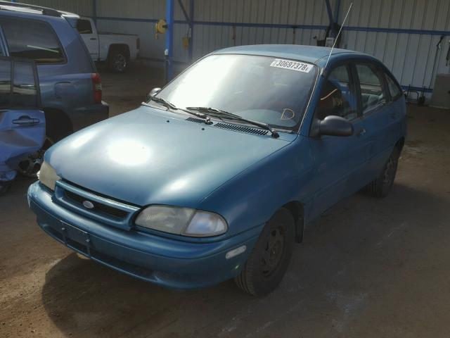 KNJLT06H9R6112501 - 1994 FORD ASPIRE TEAL photo 2