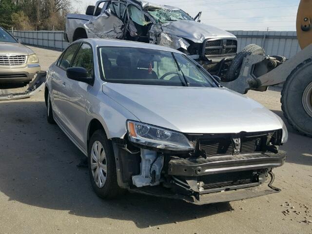 3VW2K7AJ3EM331594 - 2014 VOLKSWAGEN JETTA BASE SILVER photo 1