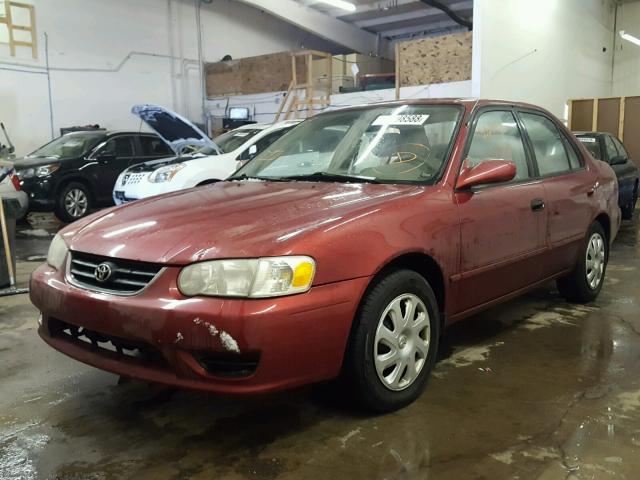 2T1BR12E81C439337 - 2001 TOYOTA COROLLA CE RED photo 2