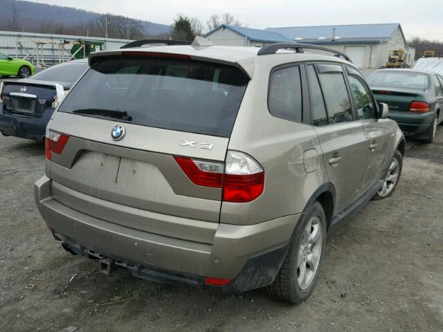 WBXPC93447WF07134 - 2007 BMW X3 3.0SI BEIGE photo 4