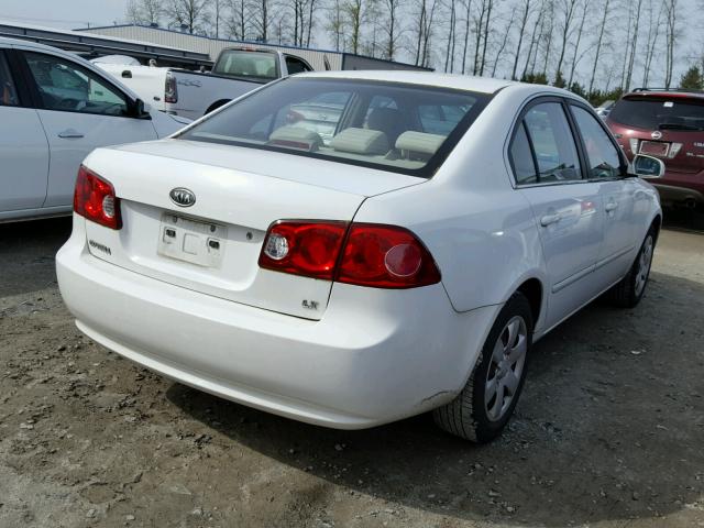 KNAGE123775144152 - 2007 KIA OPTIMA LX WHITE photo 4