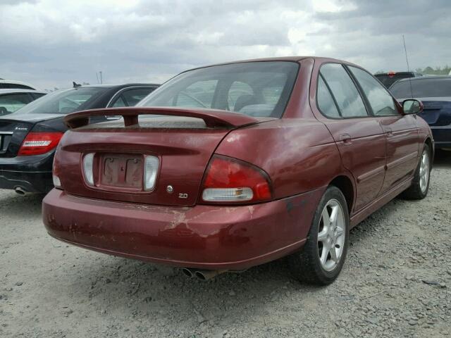 3N1BB51D01L123709 - 2001 NISSAN SENTRA SE MAROON photo 4