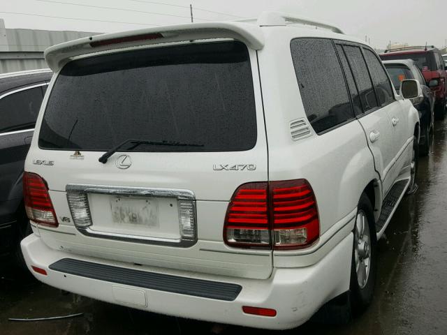 JTJHT00W743538128 - 2004 LEXUS LX 470 WHITE photo 4