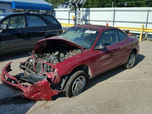 3FAFP11381R235516 - 2001 FORD ESCORT ZX2 RED photo 2
