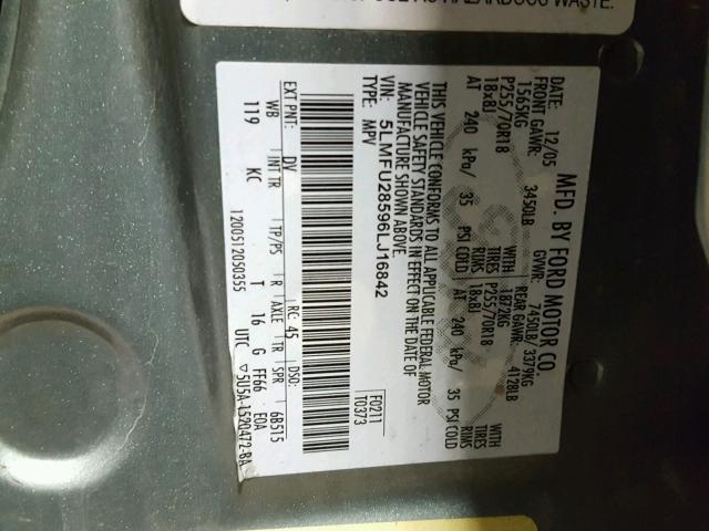 5LMFU28596LJ16842 - 2006 LINCOLN NAVIGATOR 绿色 照片 10