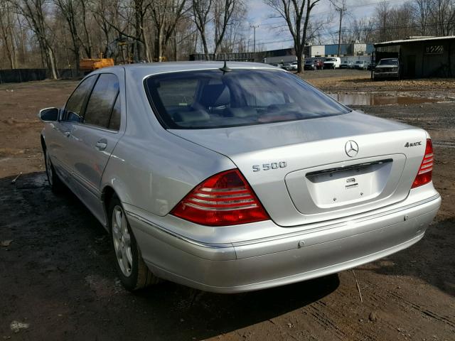 WDBNG84J45A447353 - 2005 MERCEDES-BENZ S 500 4MAT SILVER photo 3