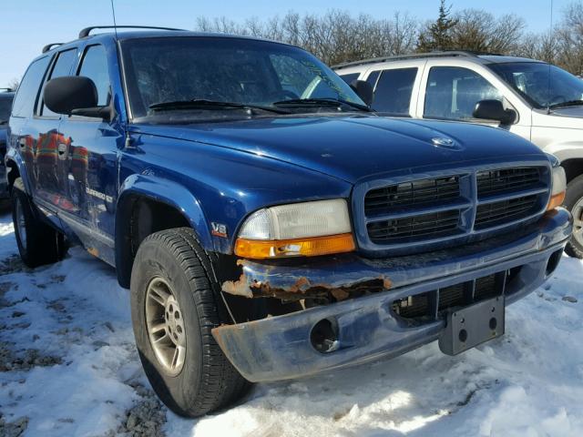 1B4HS28NXYF122489 - 2000 DODGE DURANGO BLUE photo 1