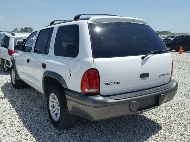 1B4HR38N92F167495 - 2002 DODGE DURANGO SP WHITE photo 3