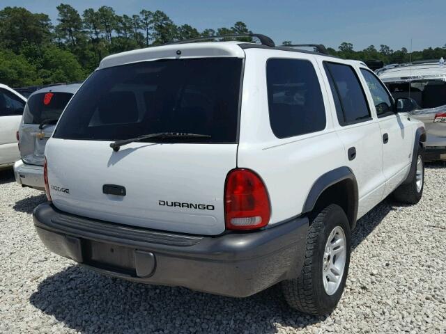 1B4HR38N92F167495 - 2002 DODGE DURANGO SP WHITE photo 4