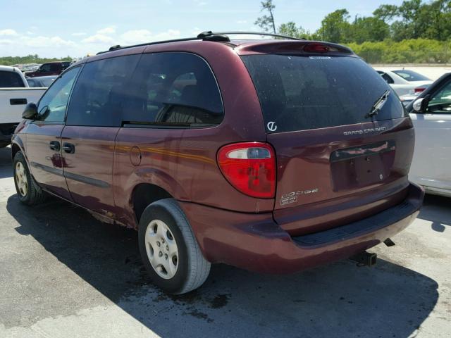 2D4GP24343R178498 - 2003 DODGE GRAND CARA MAROON photo 3