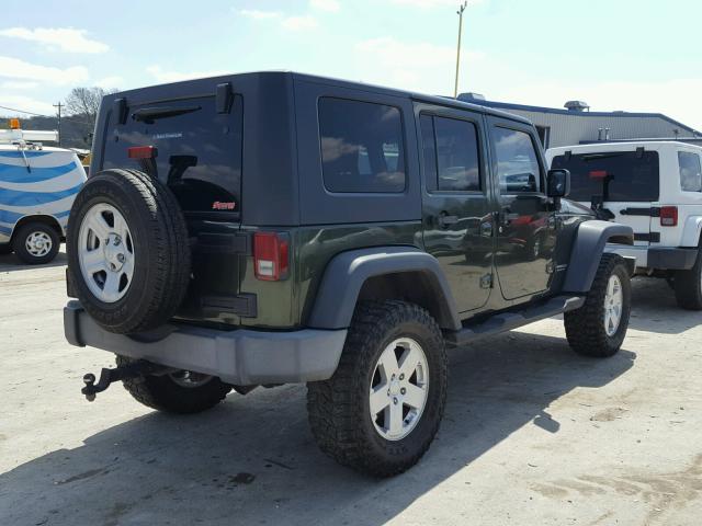 1J4GA391X7L102563 - 2007 JEEP WRANGLER X GREEN photo 4