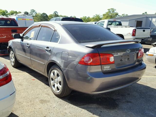 KNAGE123385251474 - 2008 KIA OPTIMA GRAY photo 3