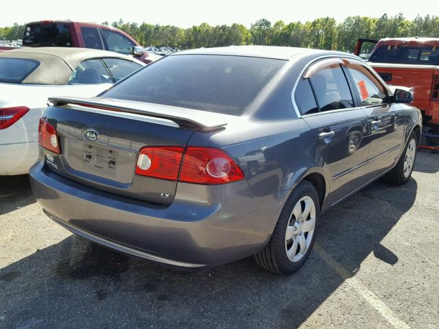 KNAGE123385251474 - 2008 KIA OPTIMA GRAY photo 4