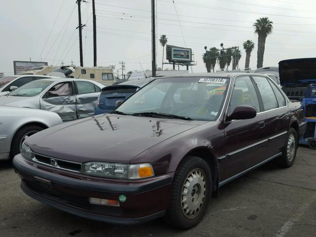 JHMCB766XLC083367 - 1990 HONDA ACCORD EX BURGUNDY photo 2