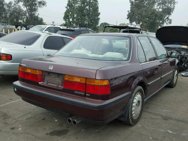 JHMCB766XLC083367 - 1990 HONDA ACCORD EX BURGUNDY photo 4